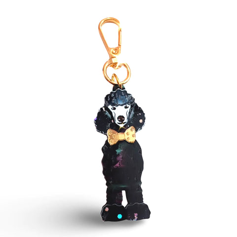 Poodle Bag Tag/Keyring - Black