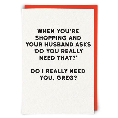 When You're Shopping Greg