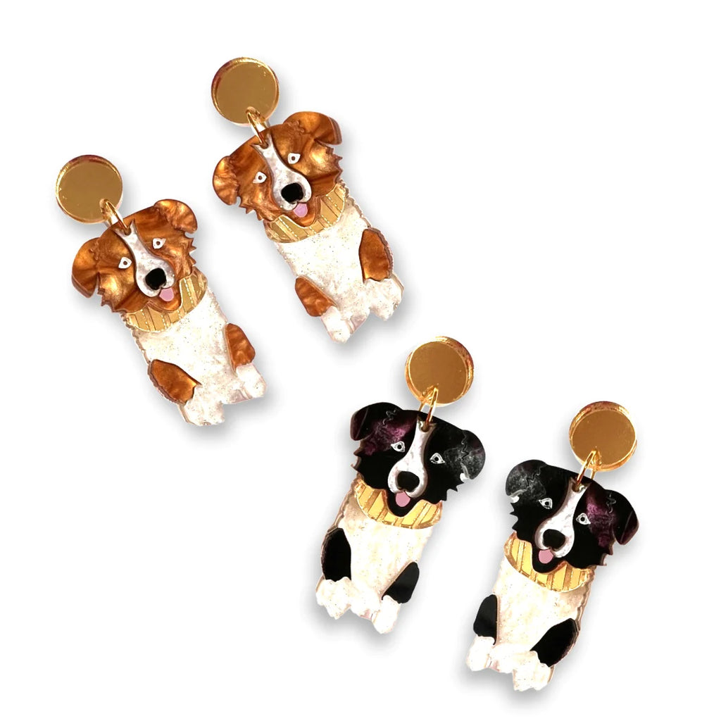 Border Collie Earrings bling hound