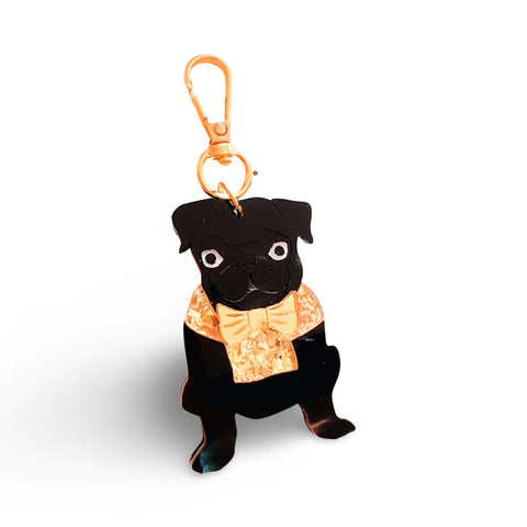 Pug Bag Tag/Keyring (no glasses)