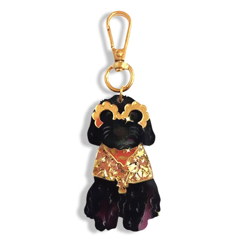 Cavoodle Bag Tag/Keyring - Black