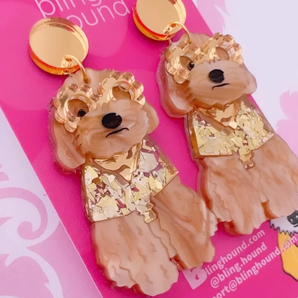 Cavoodle Dangles Earrings Bling Hound