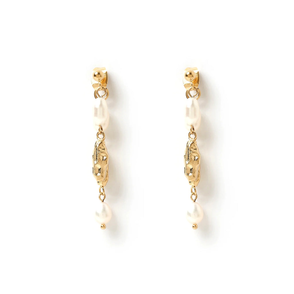 AMRS OF EVE MIMI PEARL & GOLD EARRINGS