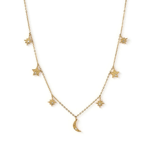 Moondust Gold Charm Necklace