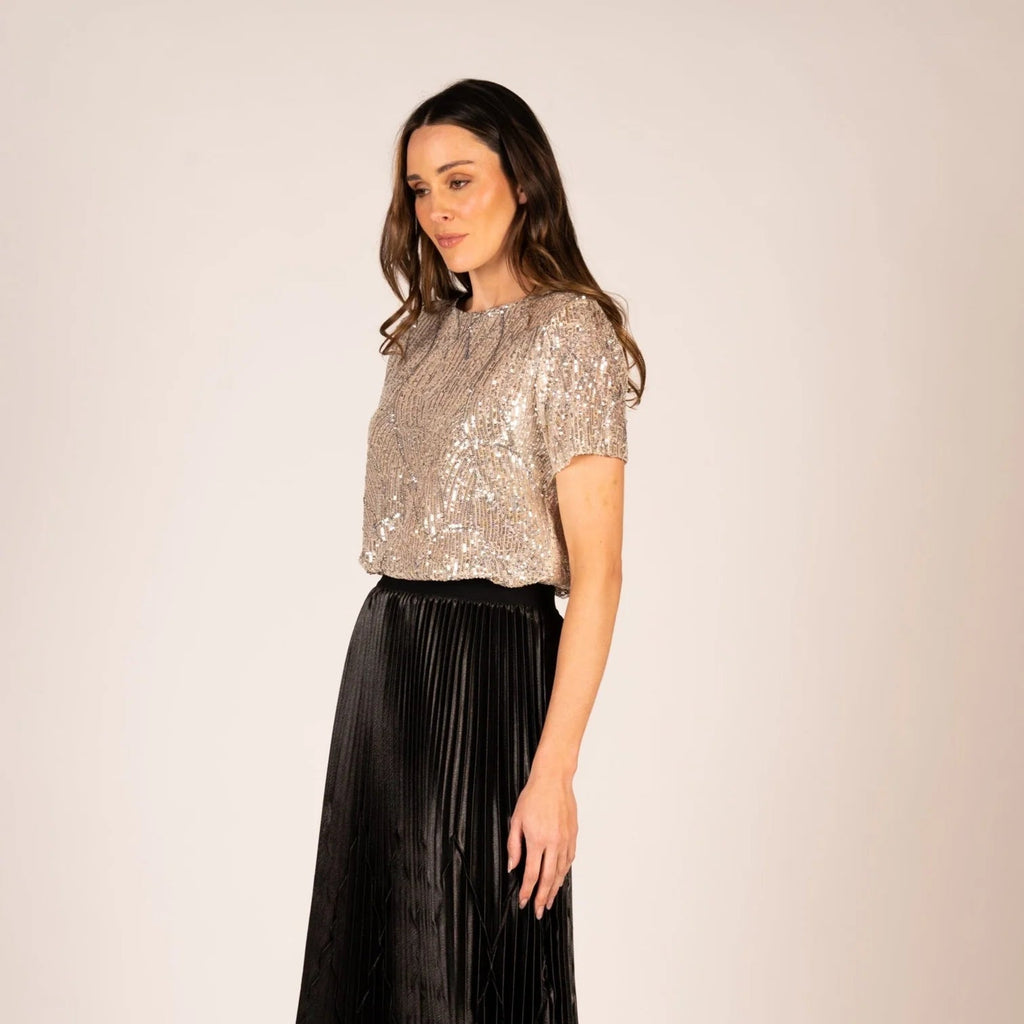 Sequin Tee - Silver