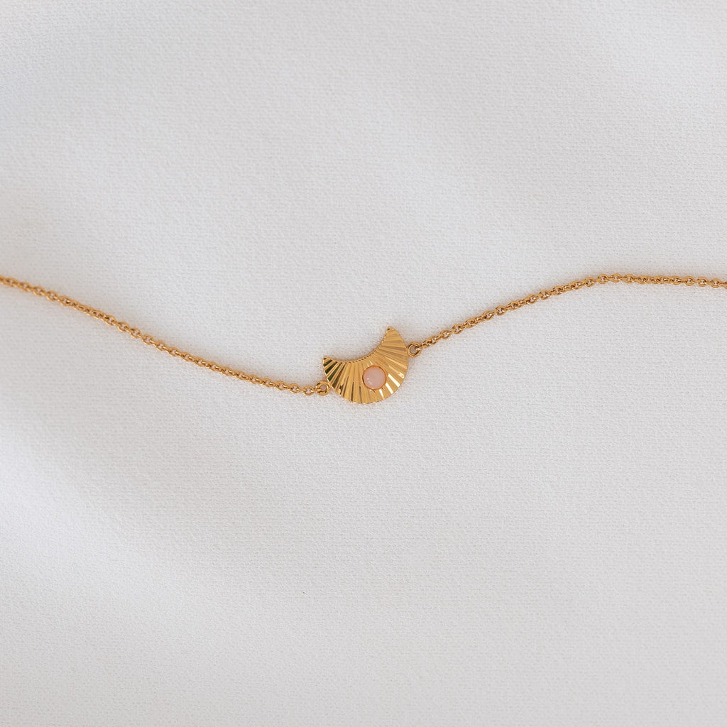 Ray of Light Bracelet in Gold - Rose Quartz