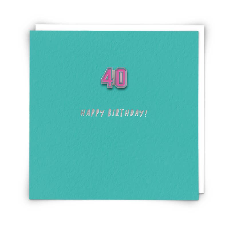 40 Happy Birthday with Enamel Pin