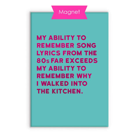 Song Lyrics Fridge Magnet
