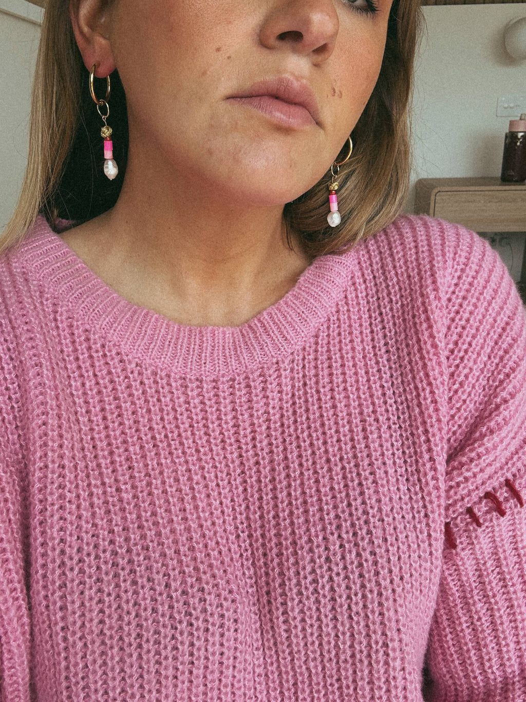 COCO Dangles // Pearls, pink and reds