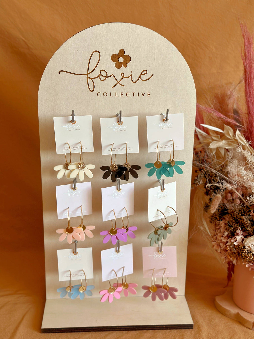 Jumbo Daisy Hoop Earrings | Sage + Gold