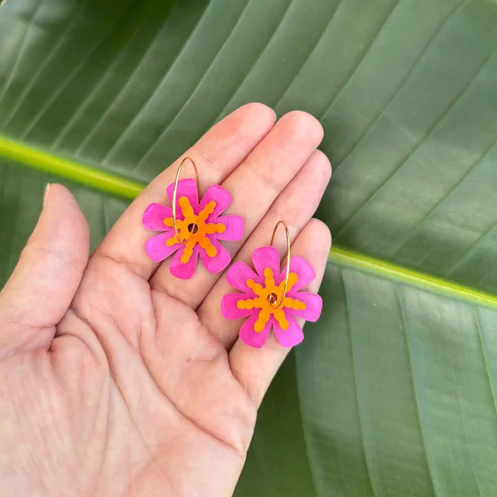 Frilly Flowers - Pink & Orange
