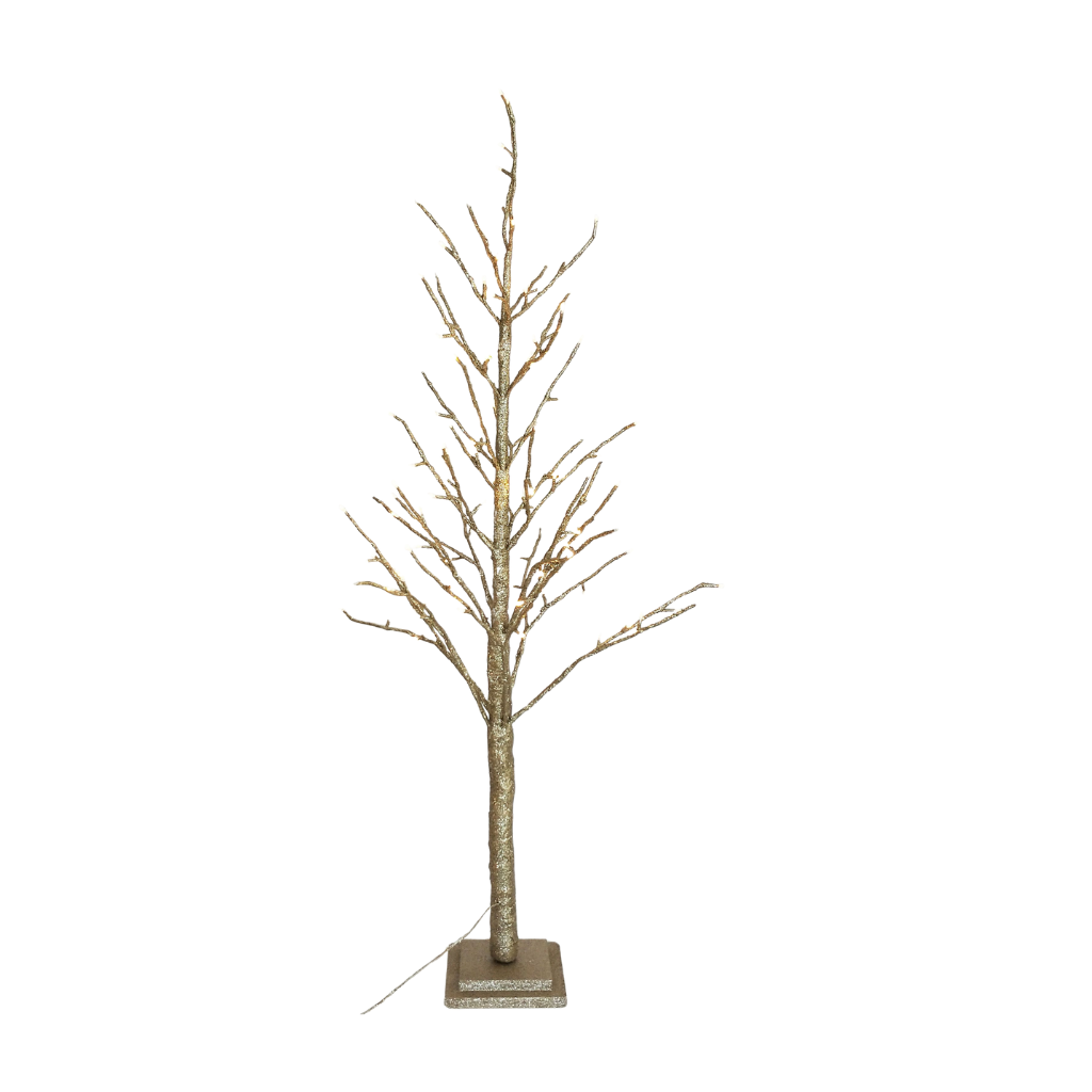 Glitter Christmas Tree with lights - Champagne (MED 120 cm)