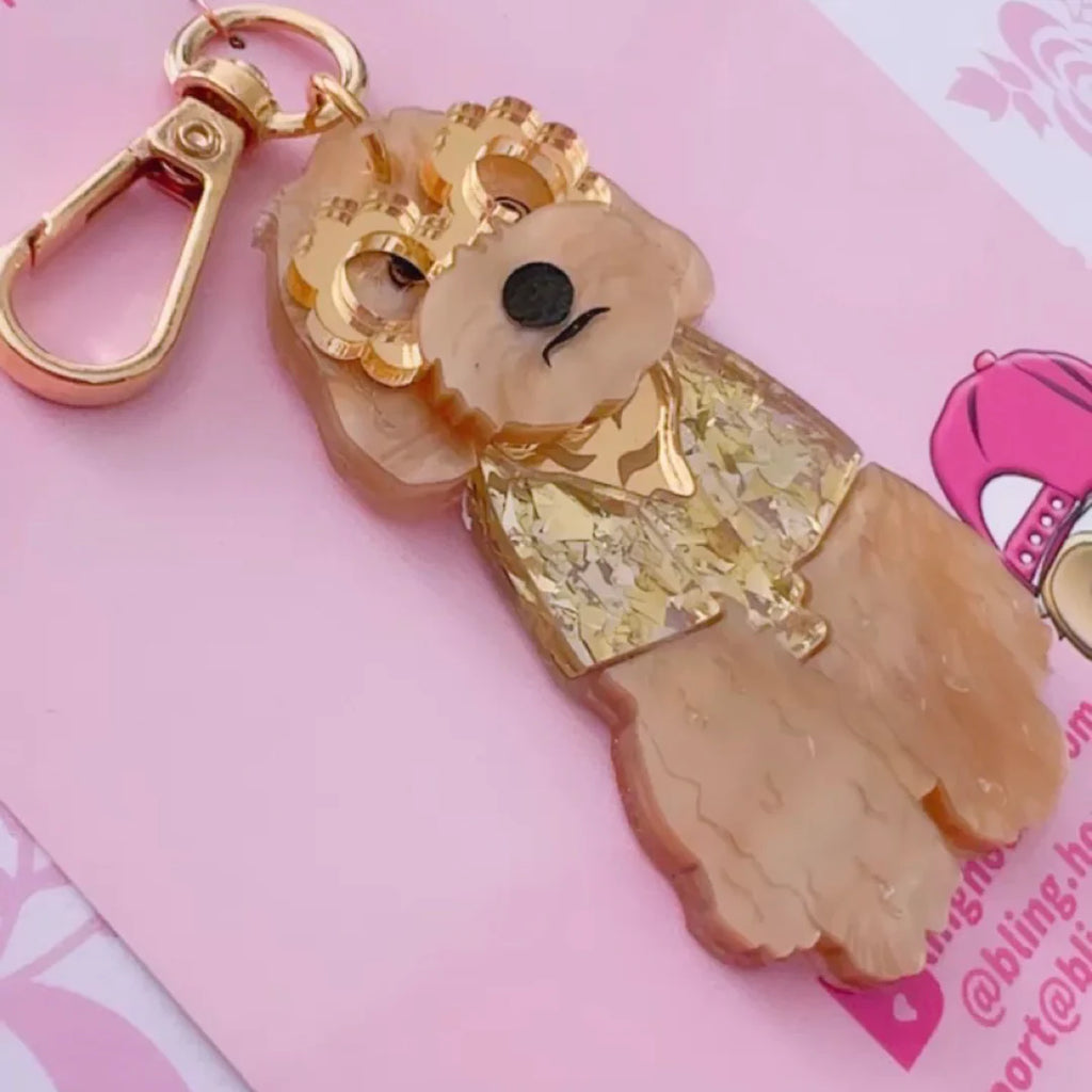 Cavoodle Keyring Bag Tag Bling Hound  Bobbi Frances