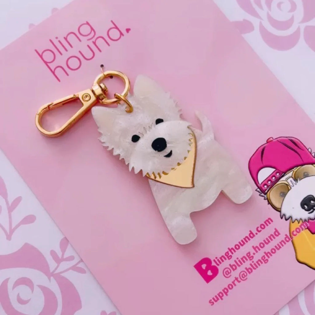 Westie Keyring Bling HOund