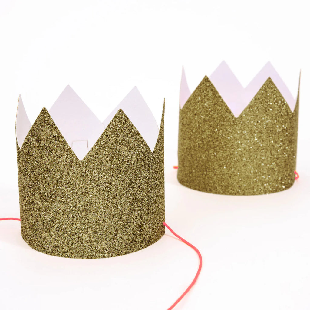 Meri Meri Mini Gold Glitter Crowns (Pk of 8)