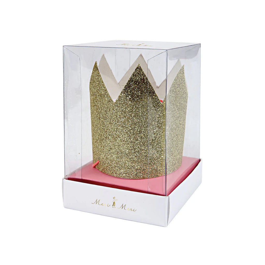 Meri Meri Mini Gold Glitter Crowns (Pk of 8)