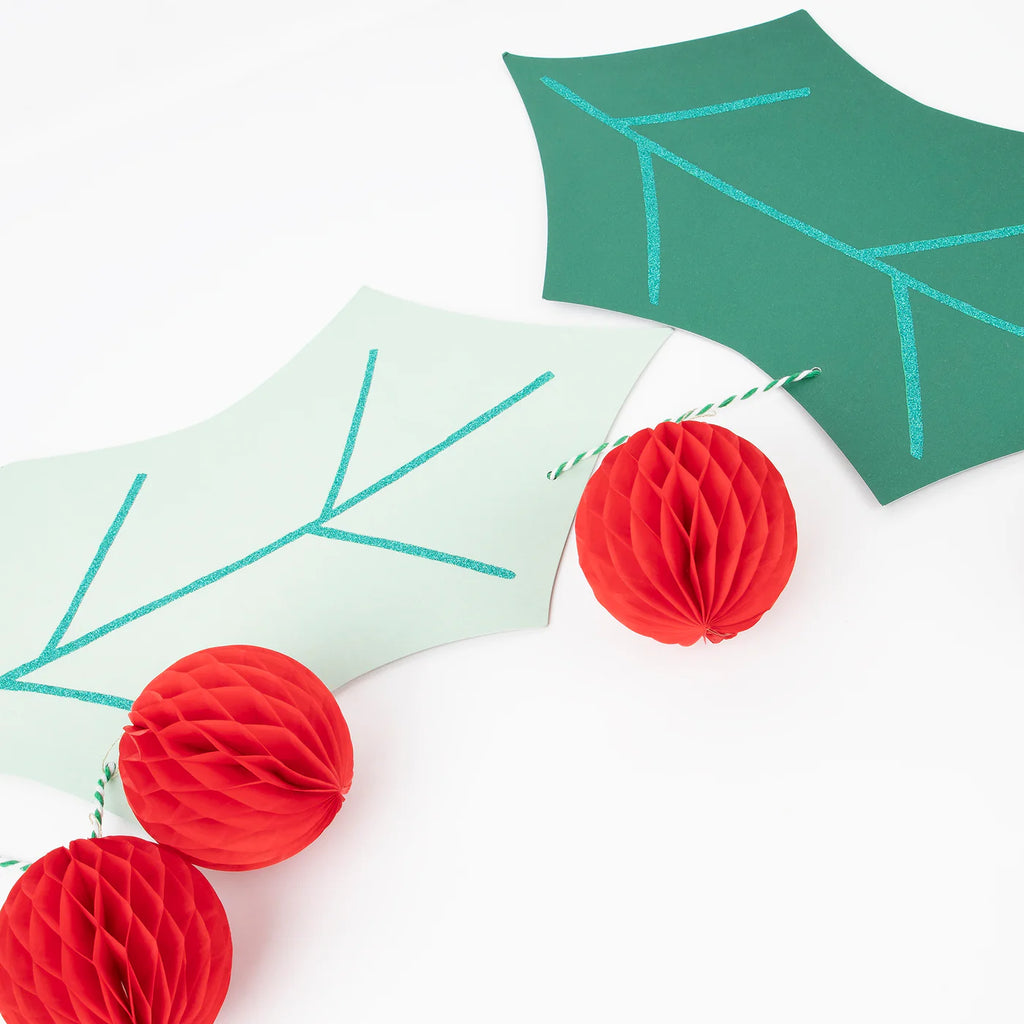 Holly Honeycomb Garland