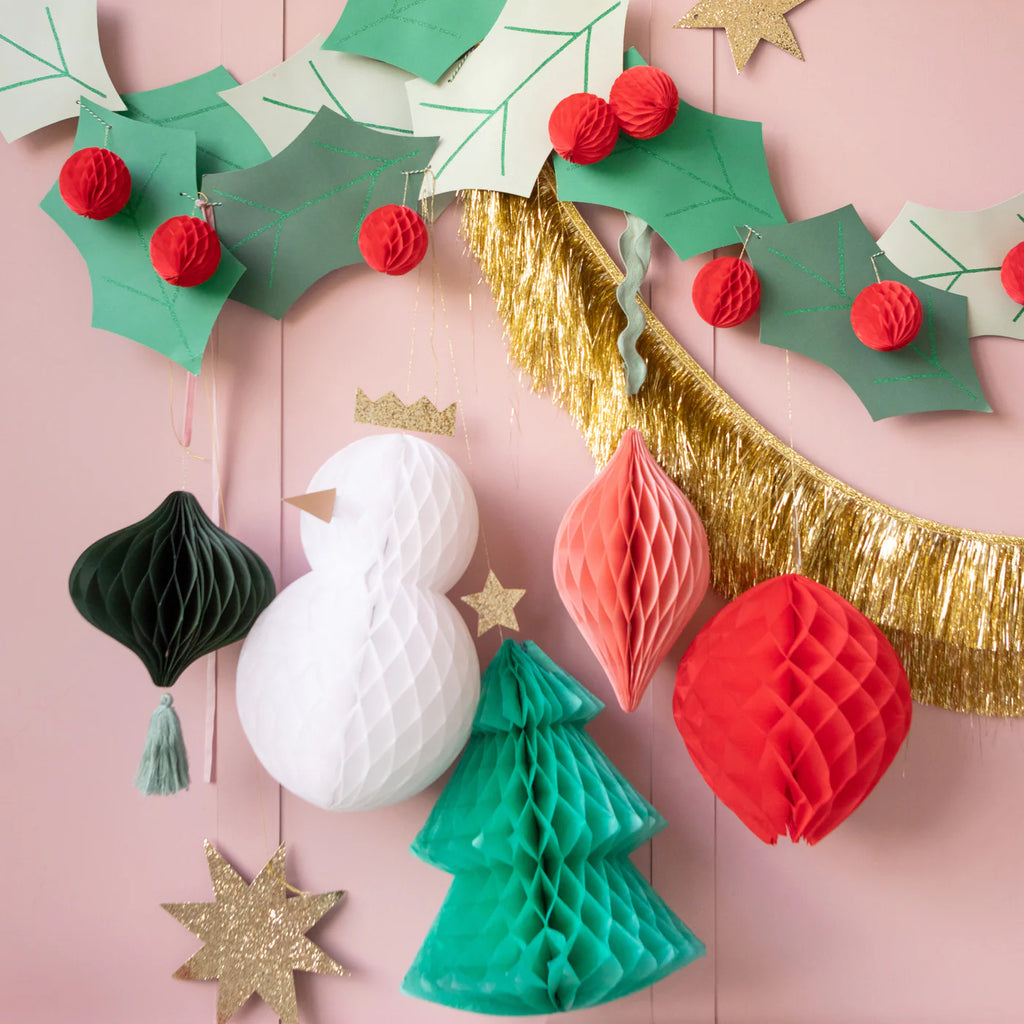 Holly Honeycomb Garland