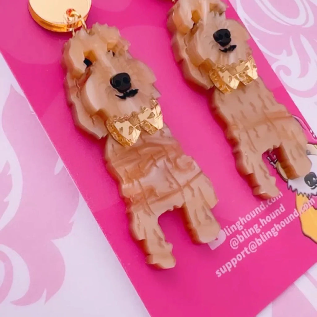 Labradoodle Dangles Earrings Bling Hound