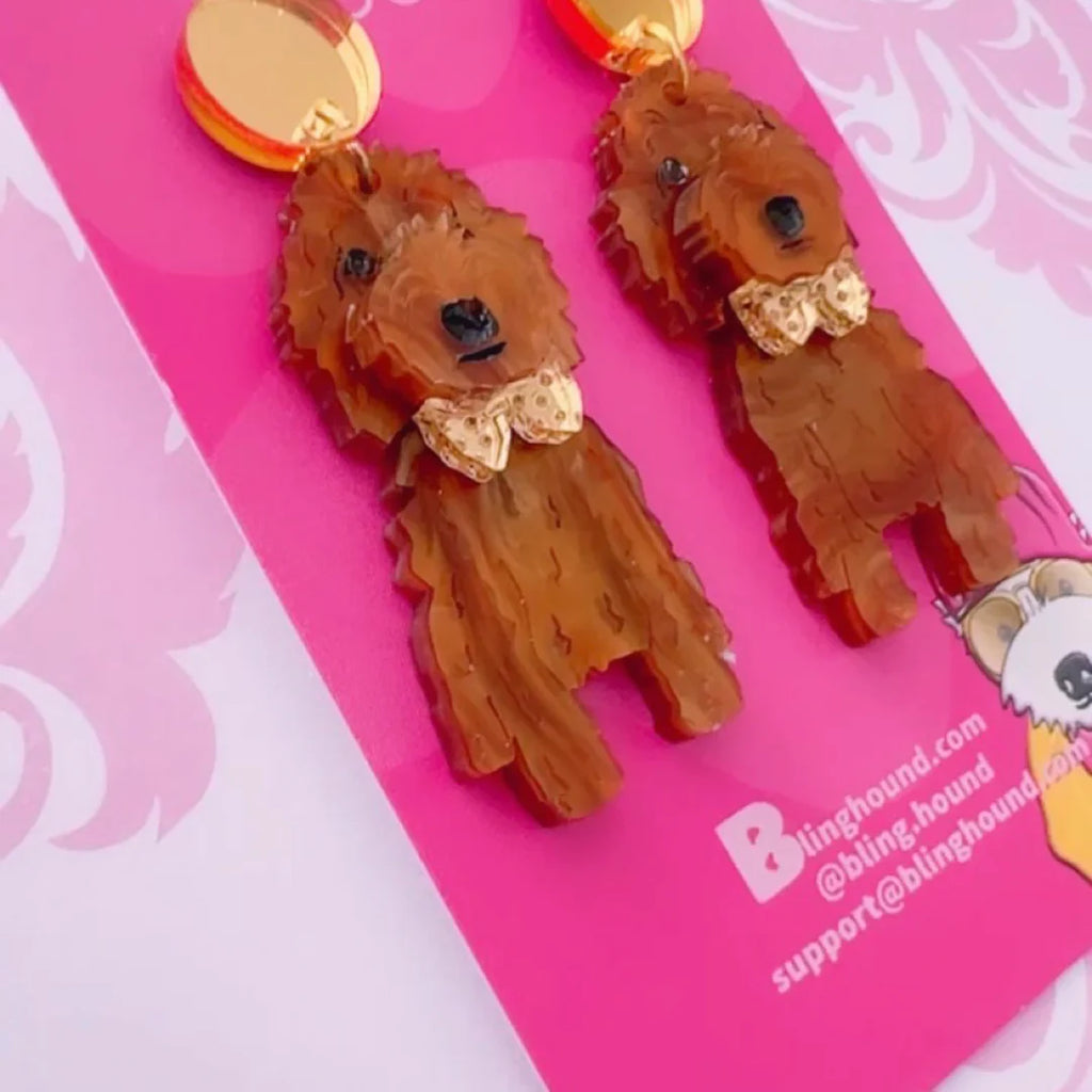 Groodle Dangles Earrings Bling Hound