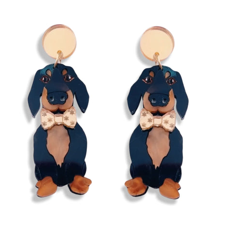 Dachshund Dangles - Black/Tan