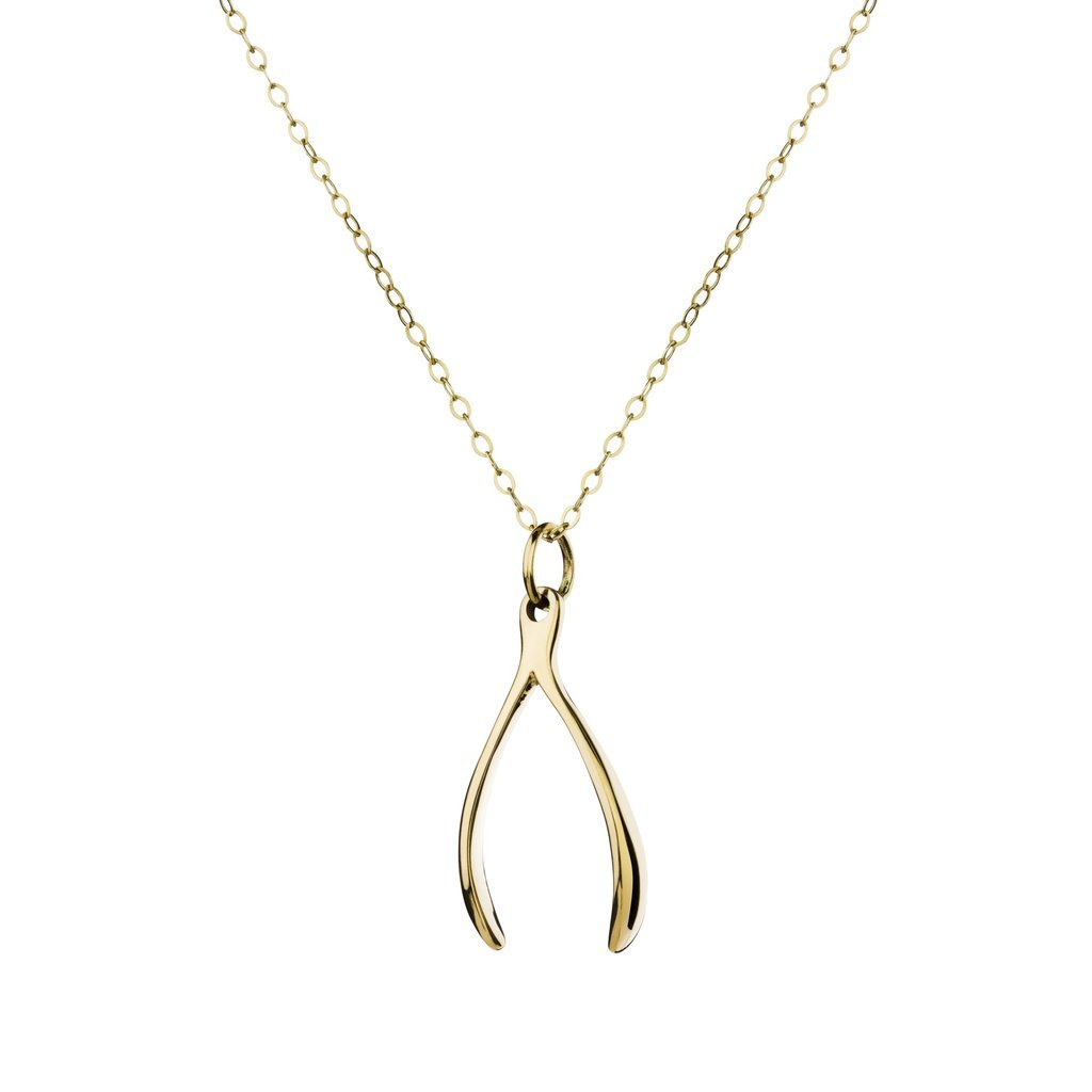 itutu Large Sterling Silver Wishbone Charm Necklace