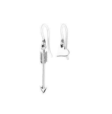 Sterling Silver Heart and Arrow Earrings