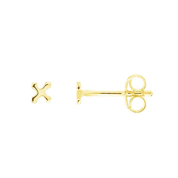 Tiny Gold Cross Studs