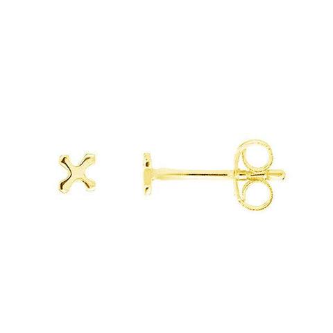 Tiny Gold Cross Studs