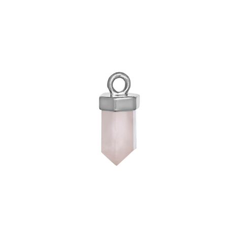 Kyoti Sterling Silver Necklace Charm || Rose Quartz