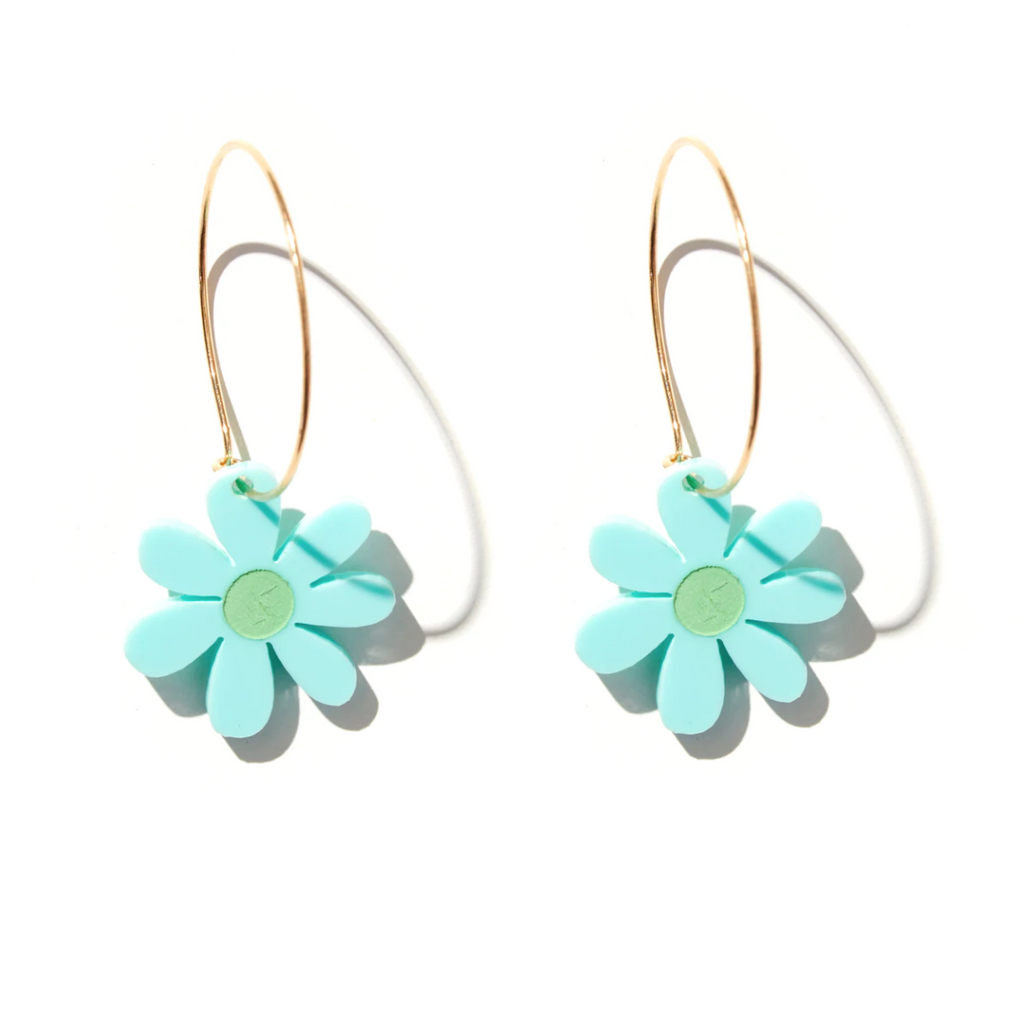 Mini Daisies // Gold Hoop with Mint + Green