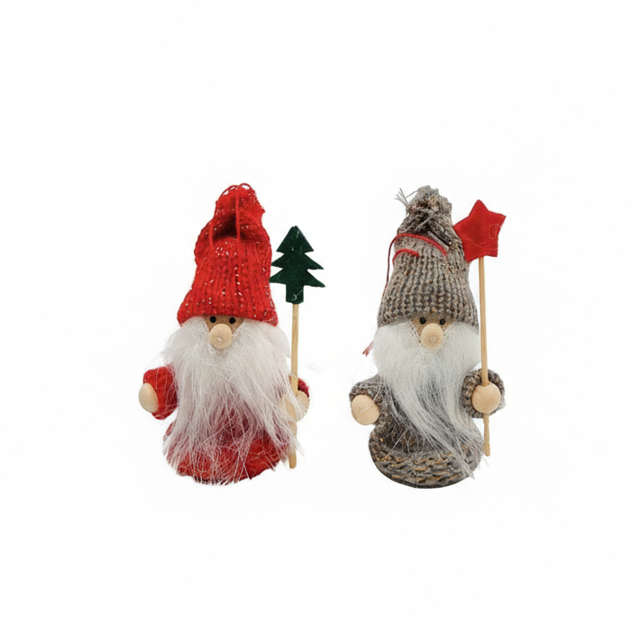 Tomte Santa holding Tree & Star Hanging Decoration