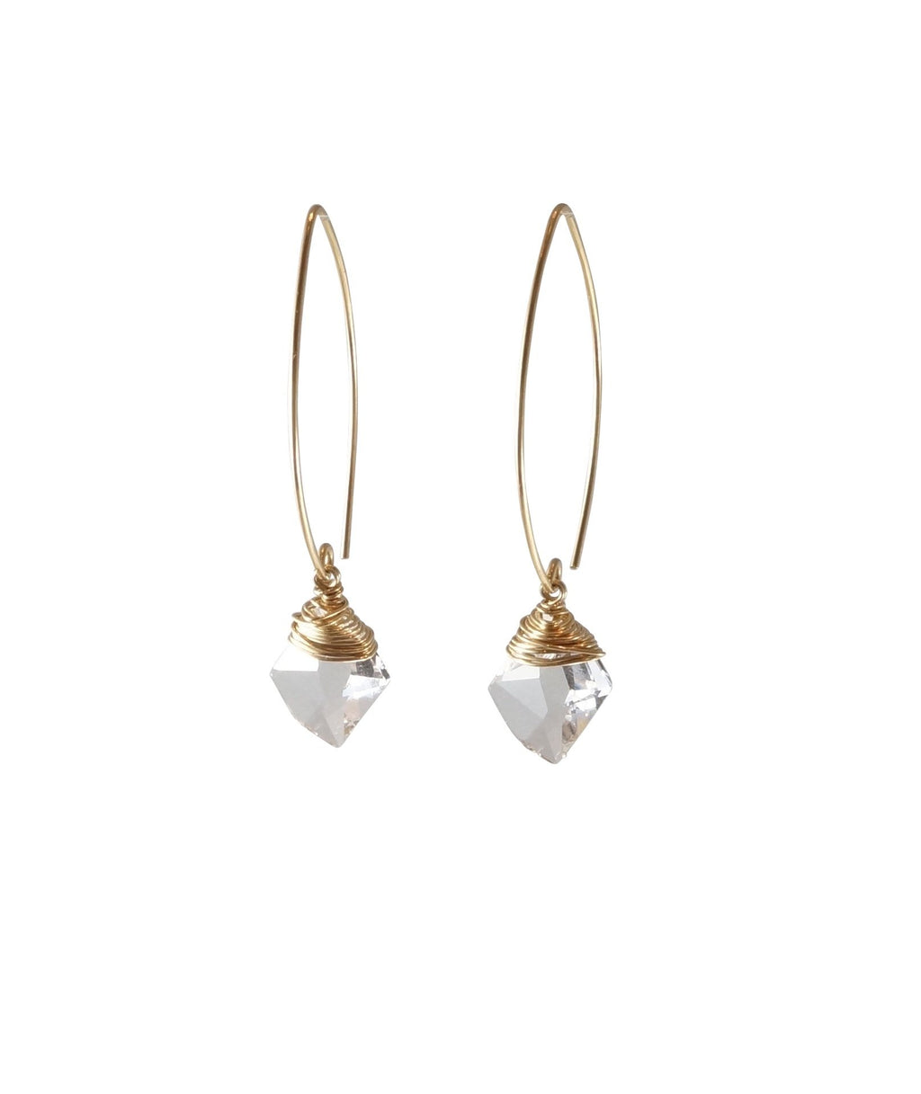 itutu Gold Filled Swarovski Crystal Bead Earrings