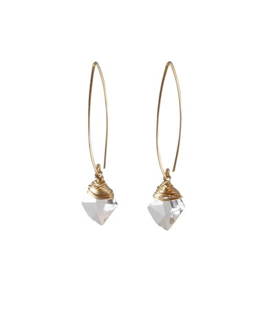 itutu Gold Filled Swarovski Crystal Bead Earrings