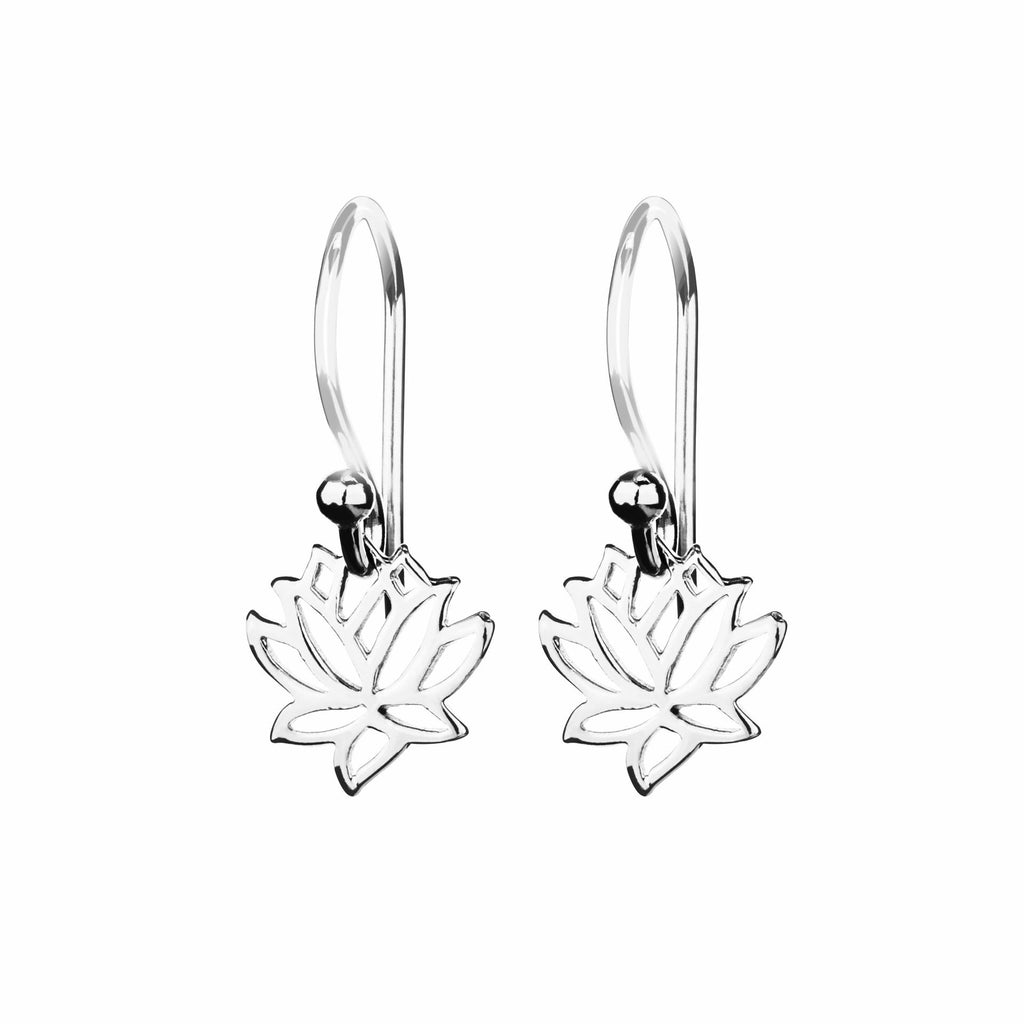 Sterling Silver Tiny Lotus Earrings