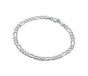 itutu Sterling Silver Figaro Chain Bracelet