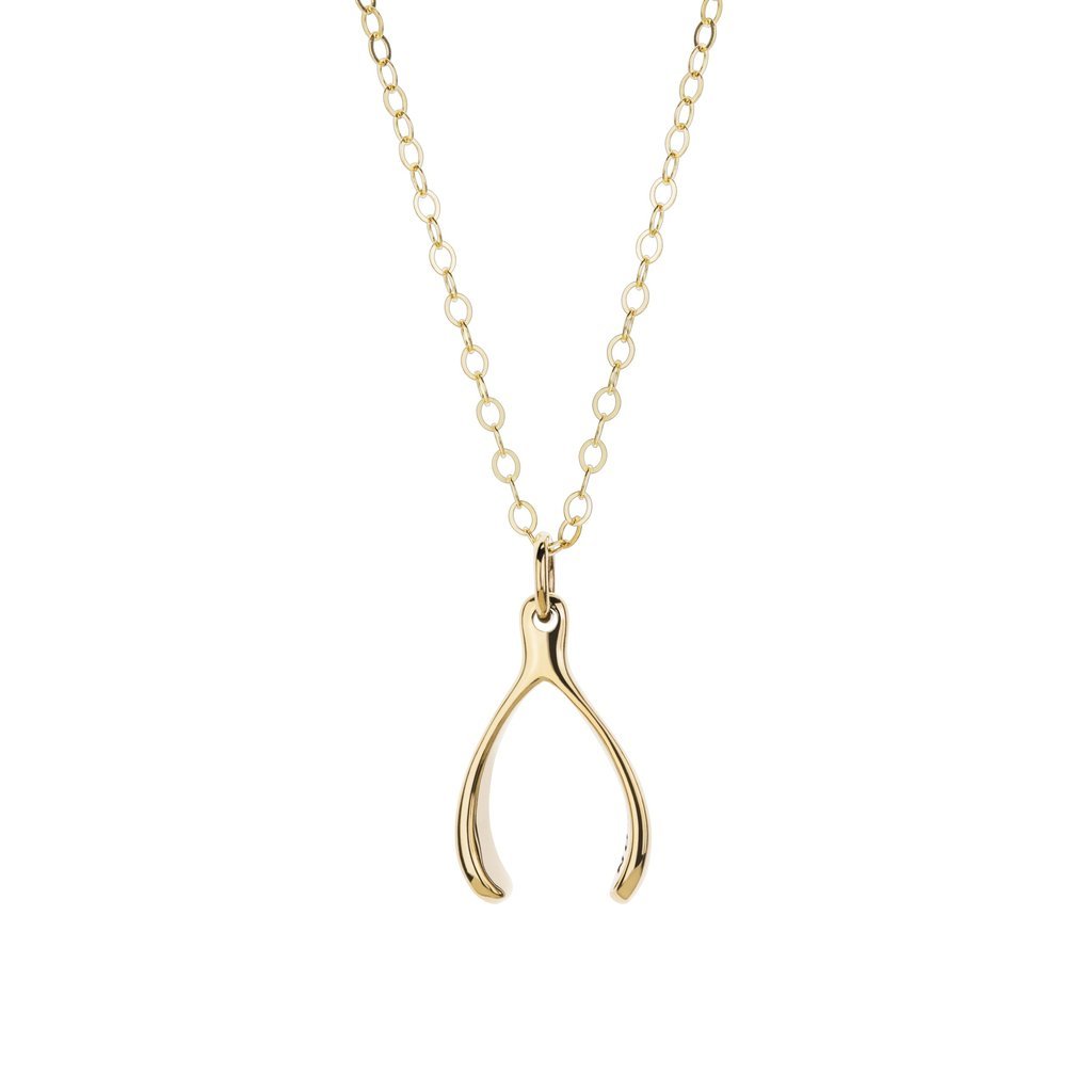 itutu Large Sterling Silver Wishbone Charm Necklace
