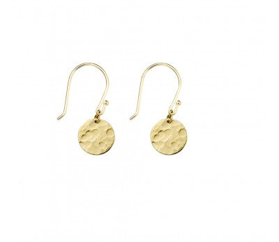 itutu Hammered Gold Disc Earrings