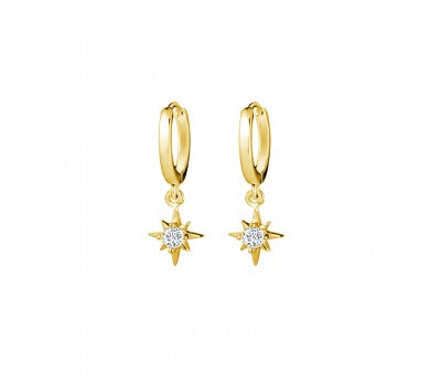itutu Gold North Star Crystal Hoops