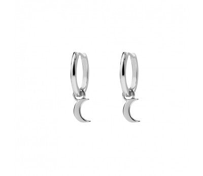 itutu Sterling Silver Moon Hoop Earrings