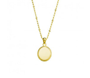 itutu Gold Oval Disc Necklace