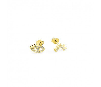 itutu Gold CZ Evil Eye Stud Set