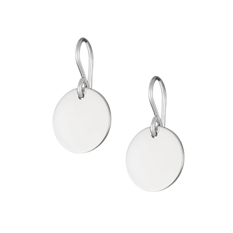 itutu Large Sterling Silver Disc Earrings