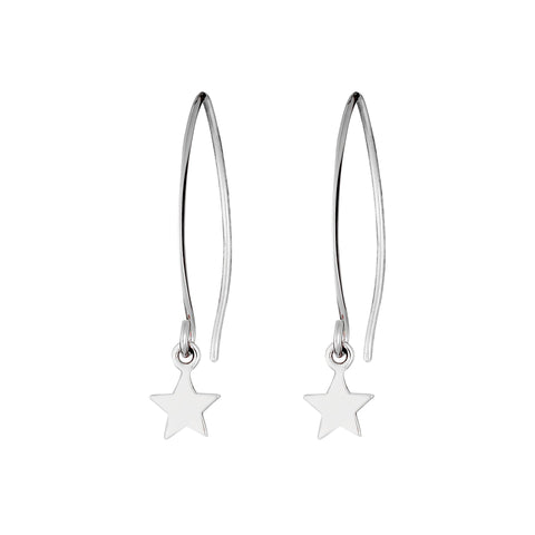 itutu Sterling Silver Star Drop Earrings