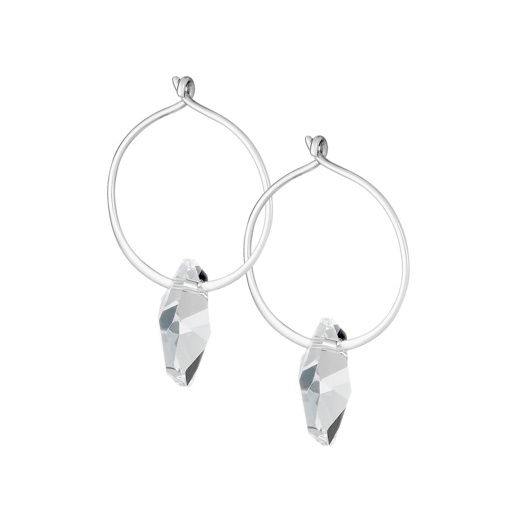 Sterling Silver Swarovski Hoops - Small