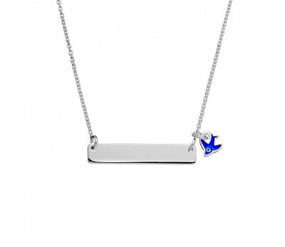 itutu Sterling Silver Kids Engravable Bar Necklace