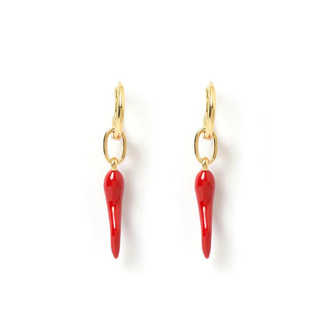 CORNICELLO RED CHARM EARRINGS - LARGE