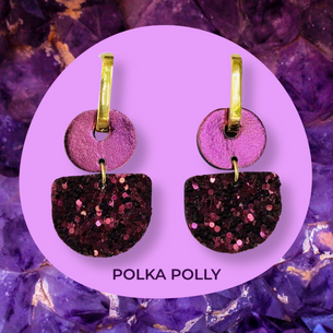 POlka Polly Dainty Hoops - Winter Plum