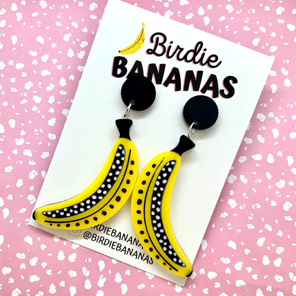 Yellow Banana Dangle Earrings