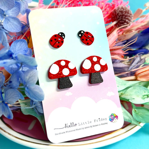 LADYBIRDS AND MUSHROOMS SET